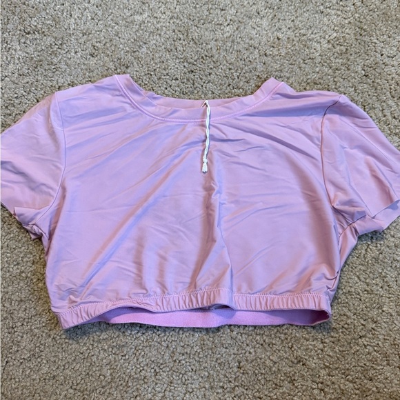 Aerie Purple Short Sleeve Crop T-Shirt - Picture 1 of 6
